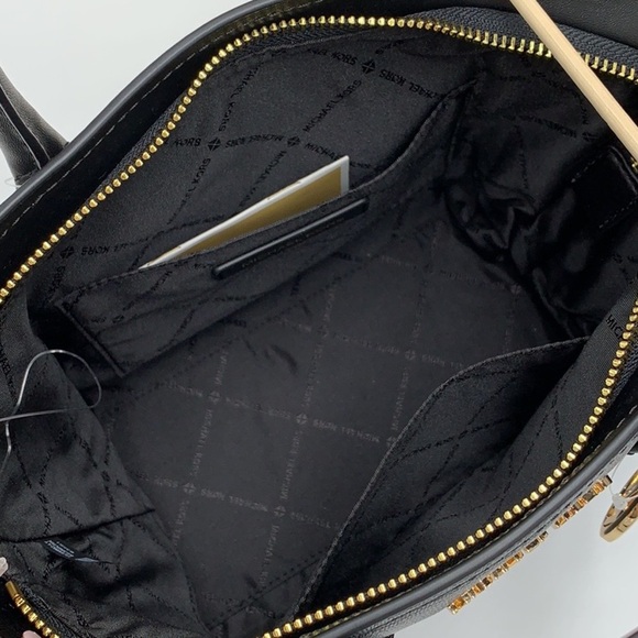 Michael Kors Avril Small Leather Top-Zip Satchel Black color NWT - Picture 11 of 16